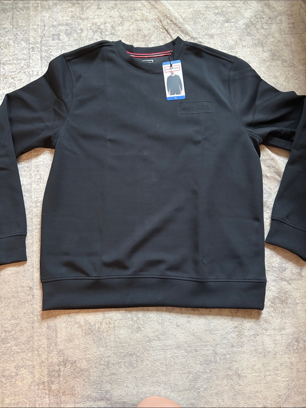 Hunter Men's Black Crewneck Sweater